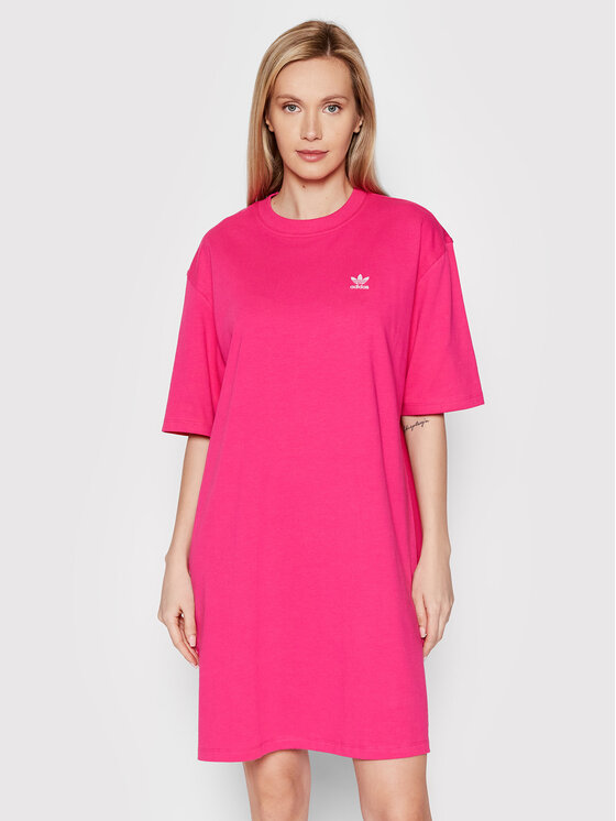 adidas Sukienka codzienna adicolor Classics Big Trefoil HG6238 Różowy Relaxed Fit
