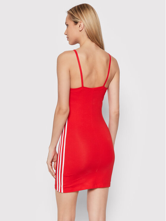 adidas Sukienka letnia adicolor Classics HC2037 Czerwony Slim Fit zdjęcie nr 3