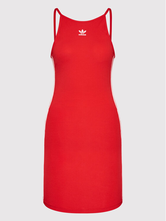 adidas Sukienka letnia adicolor Classics HC2037 Czerwony Slim Fit zdjęcie nr 5