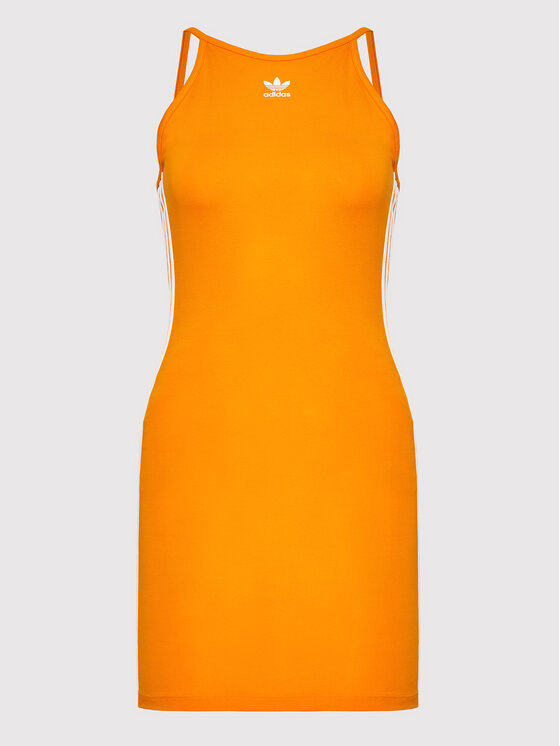 adidas Sukienka letnia adicolor Classics HC2046 Pomarańczowy Slim Fit zdjęcie nr 5