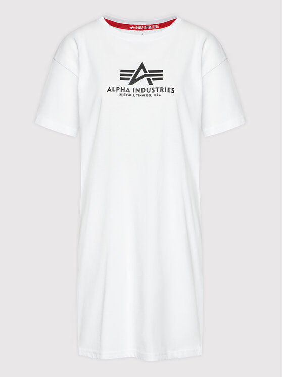 Alpha Industries Sukienka codzienna Basic 116055 Biały Regular Fit zdjęcie nr 5