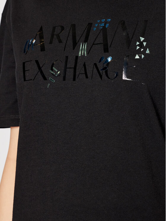 Armani Exchange Sukienka codzienna 3KYA90 YJW3Z 1200 Czarny Regular Fit zdjęcie nr 4
