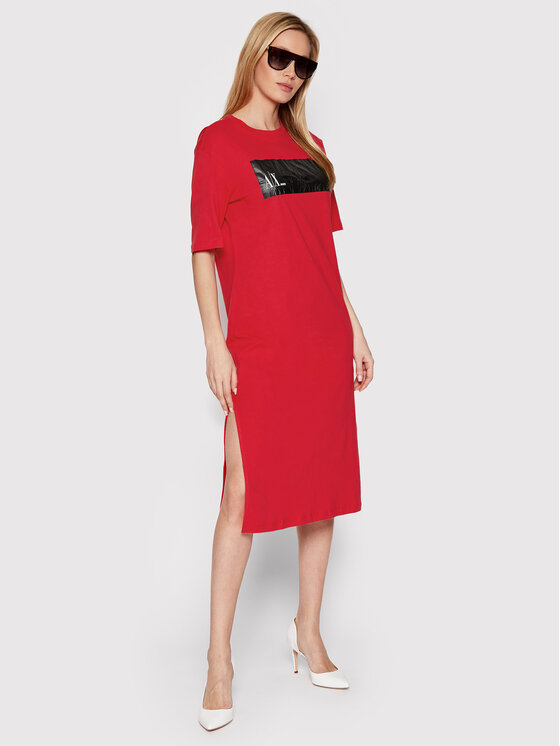 Armani Exchange Sukienka codzienna 3LYA76 YJ3RZ 14AC Czerwony Regular Fit zdjęcie nr 2