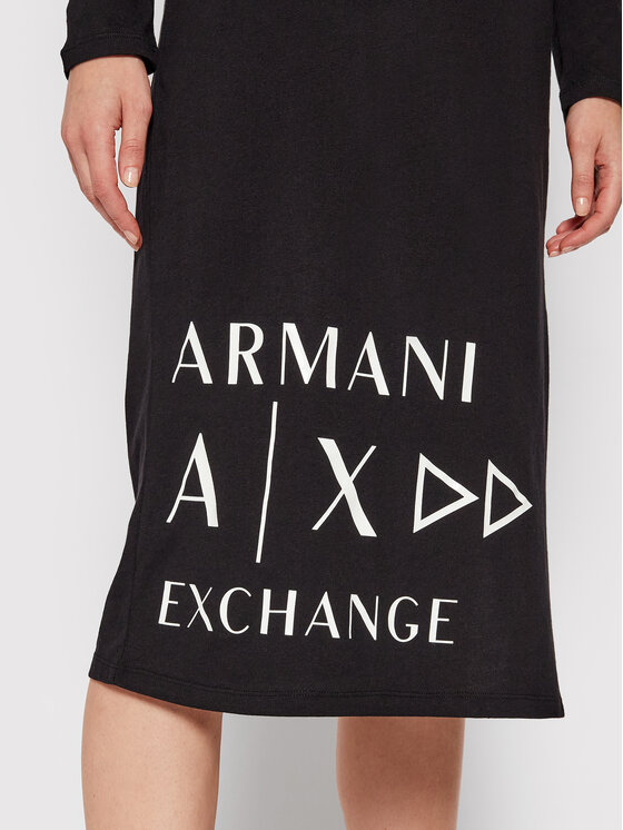 Armani Exchange Sukienka codzienna 6KYA70 YJ3RZ 1200 Czarny Regular Fit zdjęcie nr 4