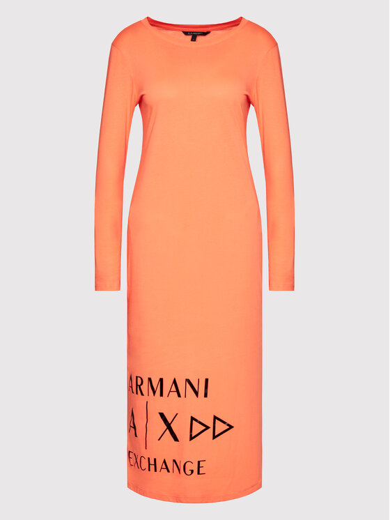 Armani Exchange Sukienka codzienna 6KYA70 YJ3RZ 1675 Pomarańczowy Regular Fit zdjęcie nr 5