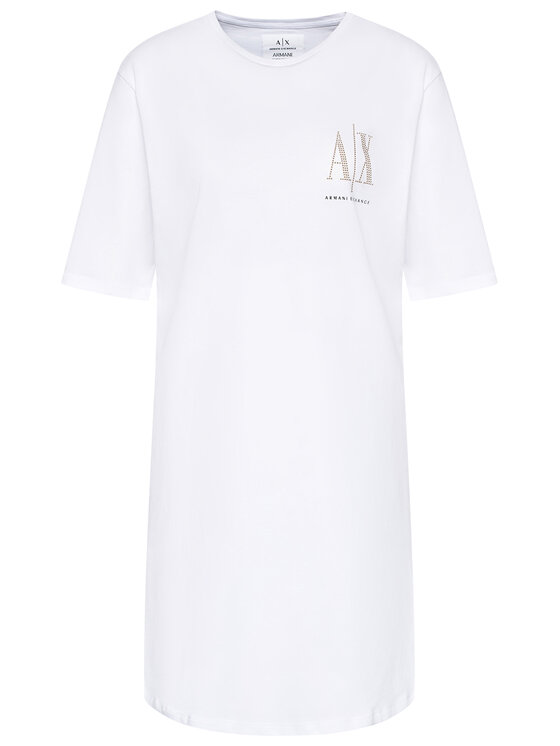 Armani Exchange Sukienka codzienna 8NYADX YJG3Z 9130 Biały Regular Fit zdjęcie nr 5