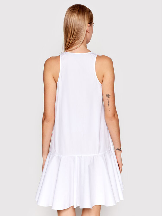Armani Exchange Sukienka letnia 3LYA19 YNWQZ 1000 Biały Relaxed Fit zdjęcie nr 3