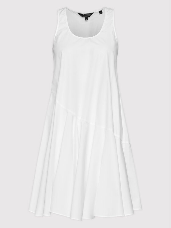 Armani Exchange Sukienka letnia 3LYA19 YNWQZ 1000 Biały Relaxed Fit zdjęcie nr 5