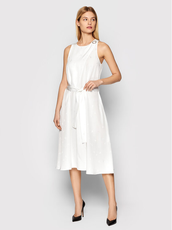 Armani Exchange Sukienka letnia 3LYA39 YNWMZ 1100 Biały Relaxed Fit zdjęcie nr 2