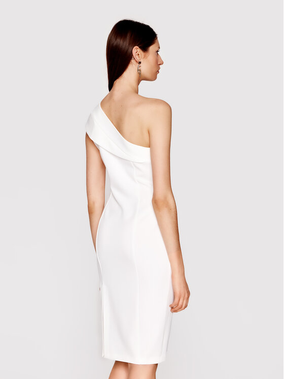 Babylon Sukienka koktajlowa N_MF5012 Biały Slim Fit zdjęcie nr 3