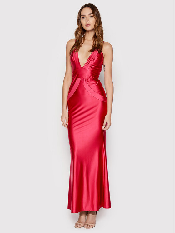 Babylon Sukienka wieczorowa P MF0515 Różowy Slim Fit