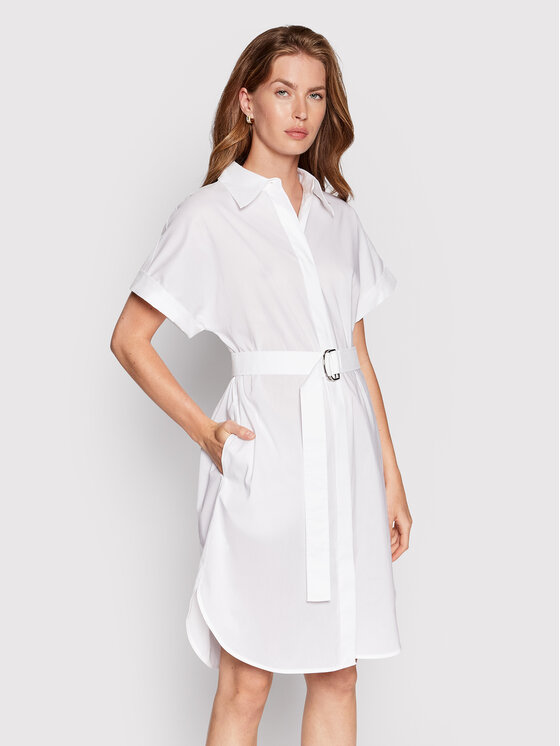 Boss Sukienka koszulowa Dashile 50468013 Biały Regular Fit