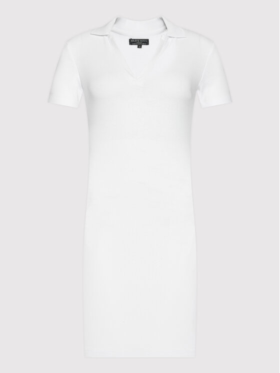 Brave Soul Sukienka codzienna LDRJ-149OBAN Biały Slim Fit zdjęcie nr 5