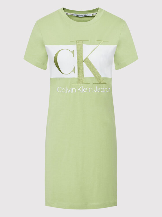 Calvin Klein Jeans Sukienka codzienna J20J218862 Zielony Regular Fit zdjęcie nr 5