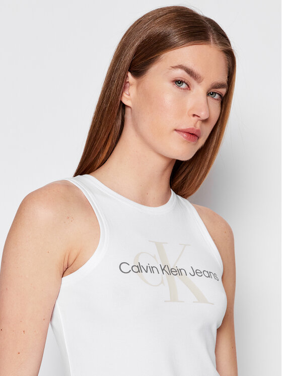 Calvin Klein Jeans Sukienka codzienna J20J219180 Biały Slim Fit zdjęcie nr 4