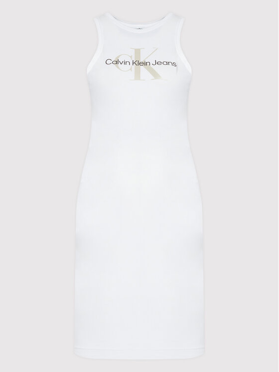 Calvin Klein Jeans Sukienka codzienna J20J219180 Biały Slim Fit zdjęcie nr 5