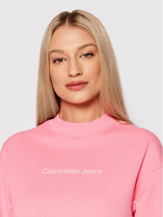Calvin Klein Jeans Sukienka dzianinowa J20J217696 Różowy Relaxed Fit zdjęcie nr 4