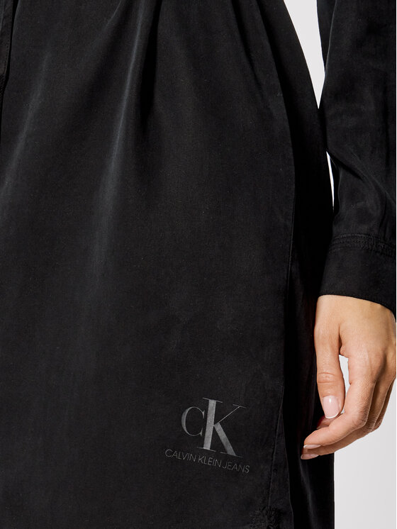 Calvin Klein Jeans Sukienka koszulowa J20J215693 Czarny Regular Fit zdjęcie nr 4