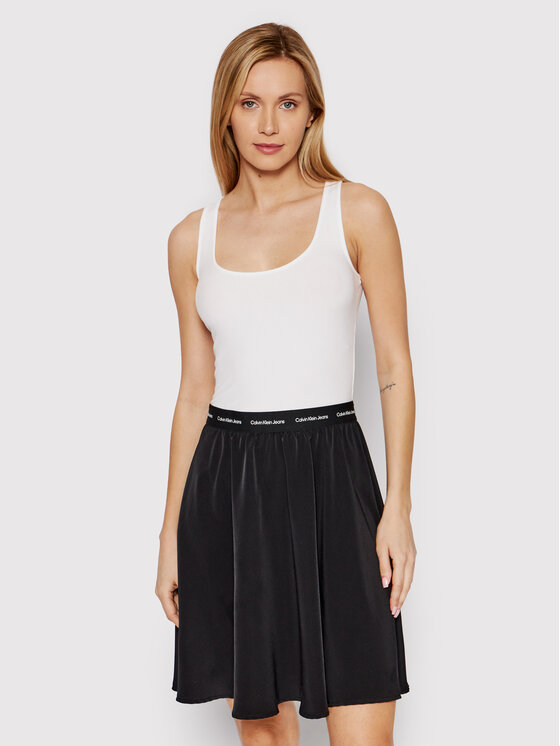 Calvin Klein Jeans Sukienka letnia J20J218348 Biały Slim Fit