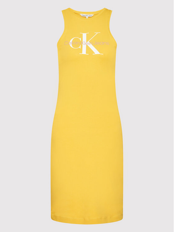 Calvin Klein Jeans Sukienka letnia J20J219180 Żółty Slim Fit zdjęcie nr 5