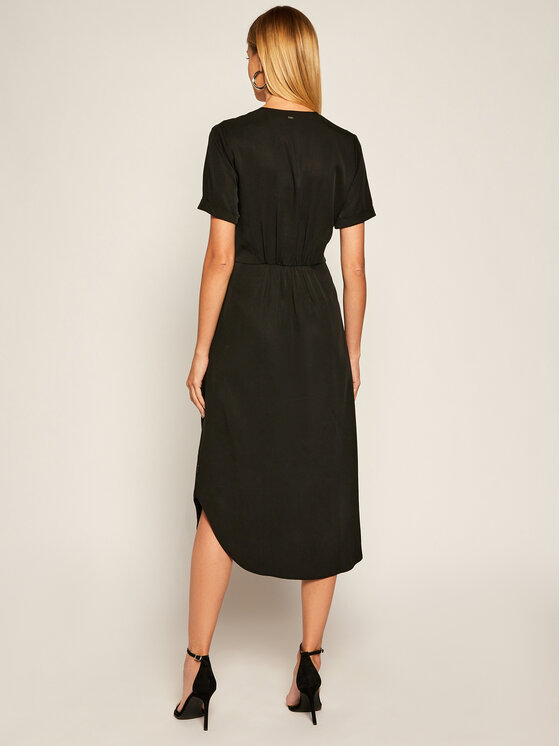 Calvin Klein Sukienka codzienna Tencel Ss Wrap K20K202182 Czarny Regular Fit zdjęcie nr 3