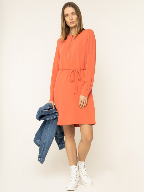 Calvin Klein Sukienka codzienna Travel Crepe K20K201542 Pomarańczowy Regular Fit zdjęcie nr 2