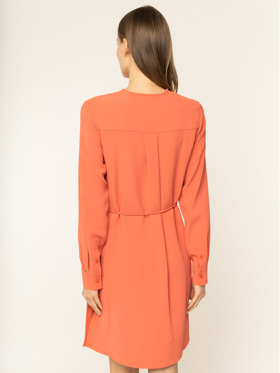 Calvin Klein Sukienka codzienna Travel Crepe K20K201542 Pomarańczowy Regular Fit zdjęcie nr 3