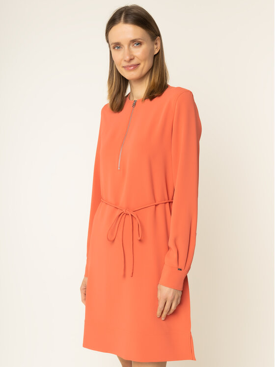 Calvin Klein Sukienka codzienna Travel Crepe K20K201542 Pomarańczowy Regular Fit