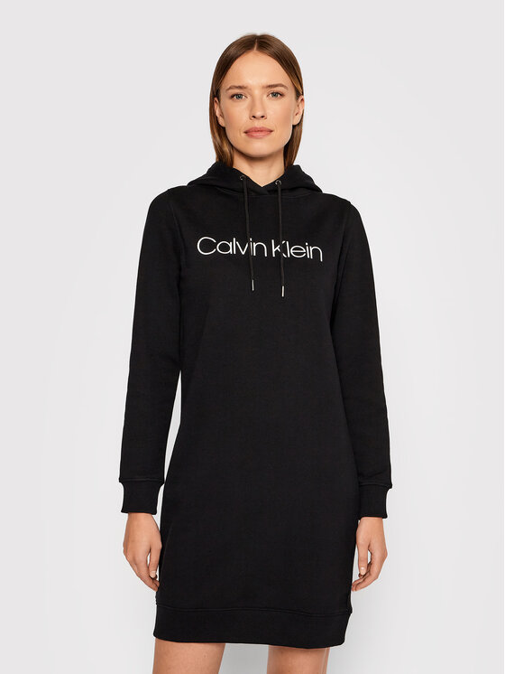 Calvin Klein Sukienka dzianinowa Core Logo K20K203048 Czarny Regular Fit