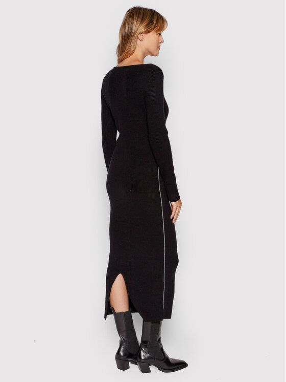Calvin Klein Sukienka dzianinowa Essential K20K203485 Czarny Slim Fit zdjęcie nr 3