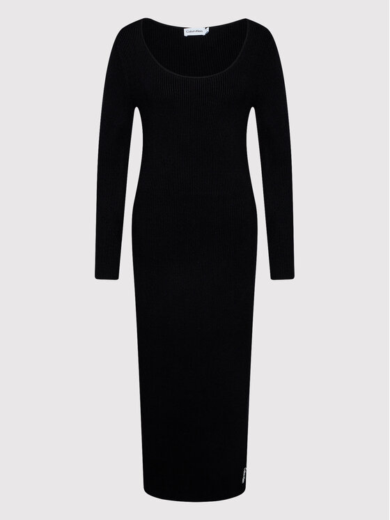 Calvin Klein Sukienka dzianinowa Essential K20K203485 Czarny Slim Fit zdjęcie nr 5