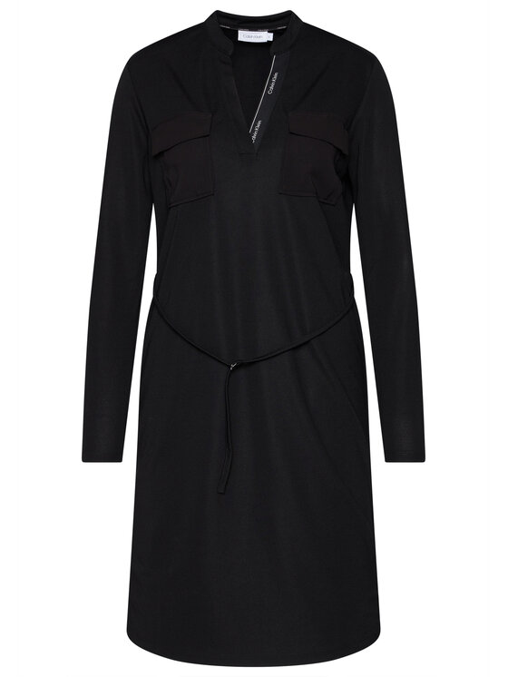 Calvin Klein Sukienka dzianinowa Ls Jersey K20K202191 Czarny Regular Fit zdjęcie nr 5