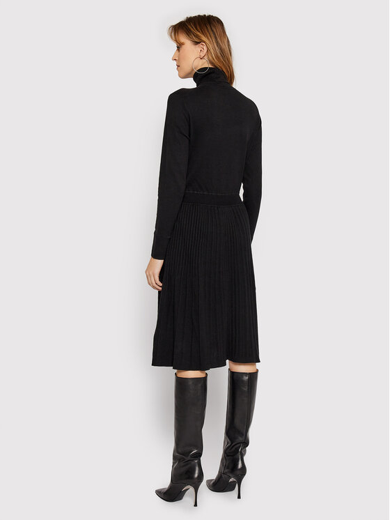 Calvin Klein Sukienka dzianinowa Roll Neck Knitted Flare K20K203230 Czarny Slim Fit zdjęcie nr 3