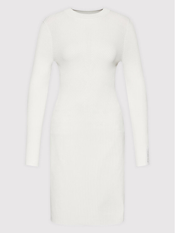 Calvin Klein Sukienka dzianinowa Technical K20K203231 Biały Slim Fit zdjęcie nr 5