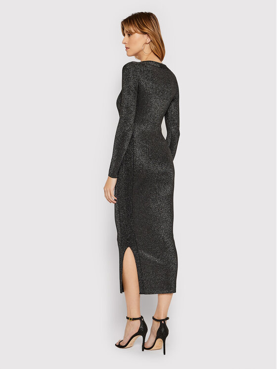 Calvin Klein Sukienka koktajlowa Lurex Knit K20K203418 Czarny Slim Fit zdjęcie nr 3