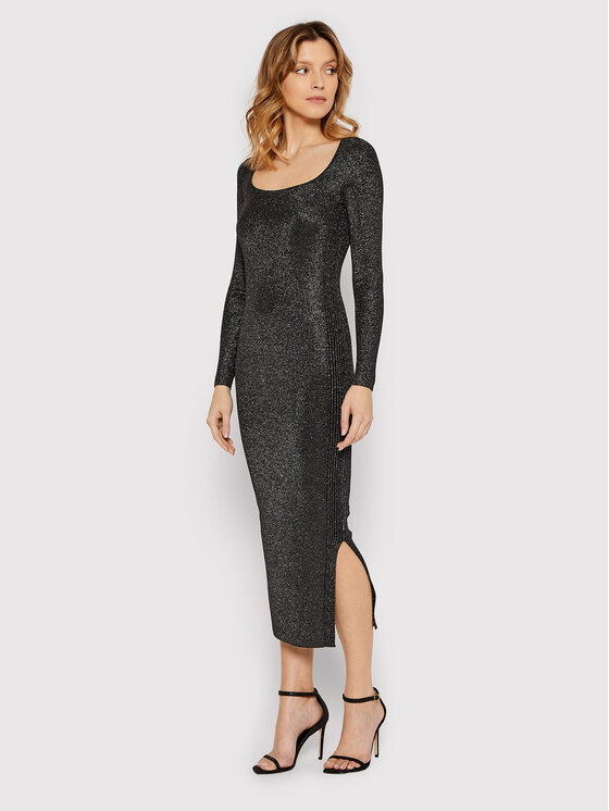 Calvin Klein Sukienka koktajlowa Lurex Knit K20K203418 Czarny Slim Fit