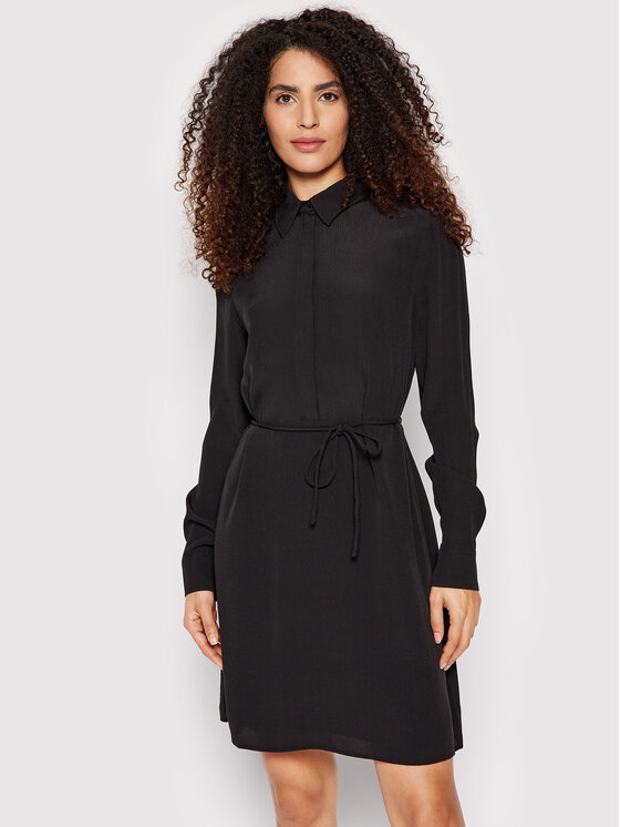 Calvin Klein Sukienka koszulowa Crepe K20K203694 Czarny Regular Fit