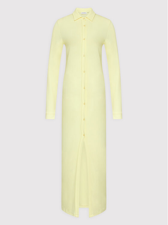 Calvin Klein Sukienka koszulowa Fluid Crepe K20K203649 Żółty Slim Fit zdjęcie nr 5