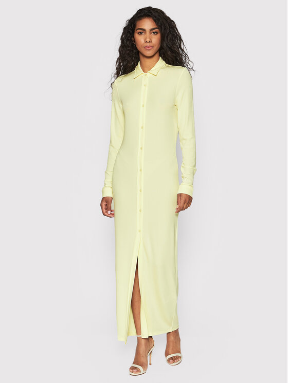 Calvin Klein Sukienka koszulowa Fluid Crepe K20K203649 Żółty Slim Fit