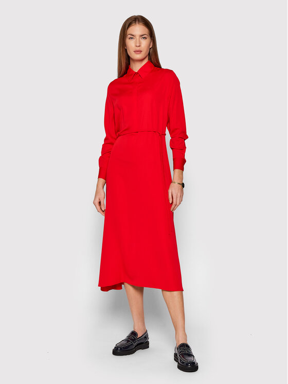 Calvin Klein Sukienka koszulowa K20K203225 Czerwony Regular Fit zdjęcie nr 2