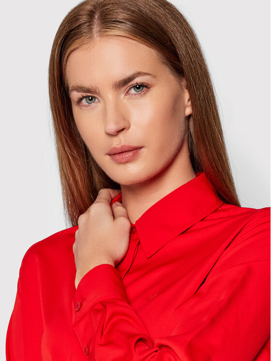 Calvin Klein Sukienka koszulowa K20K203225 Czerwony Regular Fit zdjęcie nr 4