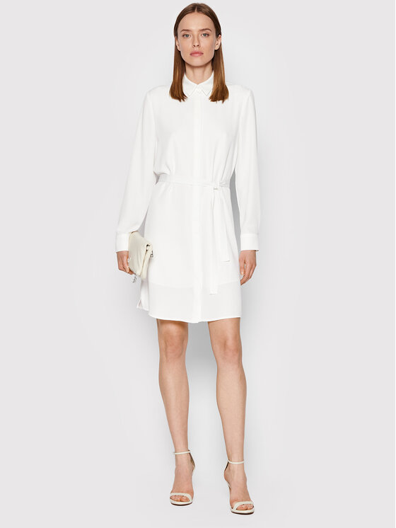 Calvin Klein Sukienka koszulowa K20K203785 Biały Regular Fit zdjęcie nr 2
