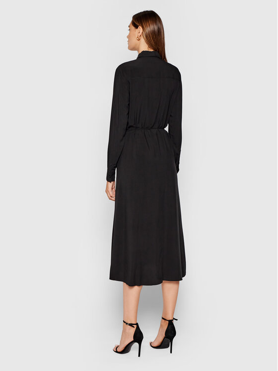 Calvin Klein Sukienka koszulowa Poplin K20K203103 Czarny Regular Fit zdjęcie nr 3