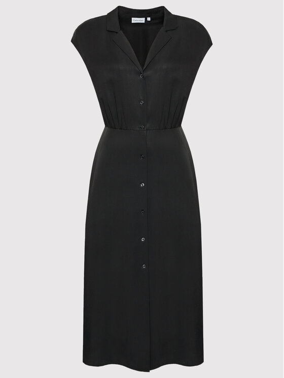 Calvin Klein Sukienka koszulowa Refibra K20K203826 Czarny Regular Fit zdjęcie nr 5