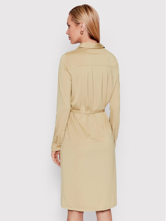 Calvin Klein Sukienka koszulowa Tencel Jersey Blend K20K203844 Beżowy Regular Fit zdjęcie nr 3