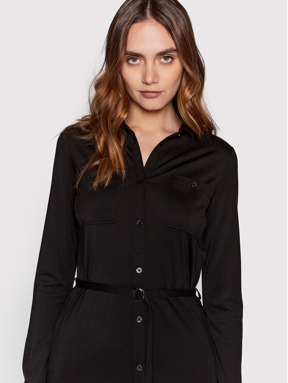 Calvin Klein Sukienka koszulowa Tencel Jersey Blend K20K203844 Czarny Regular Fit zdjęcie nr 4