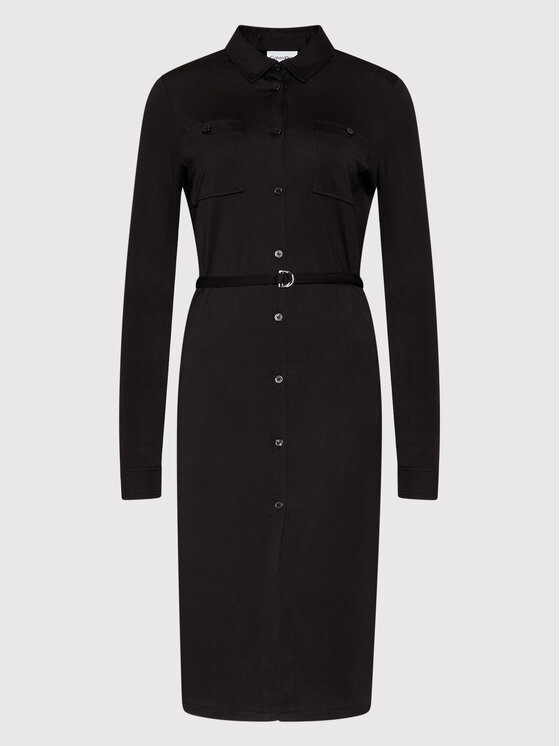 Calvin Klein Sukienka koszulowa Tencel Jersey Blend K20K203844 Czarny Regular Fit zdjęcie nr 5