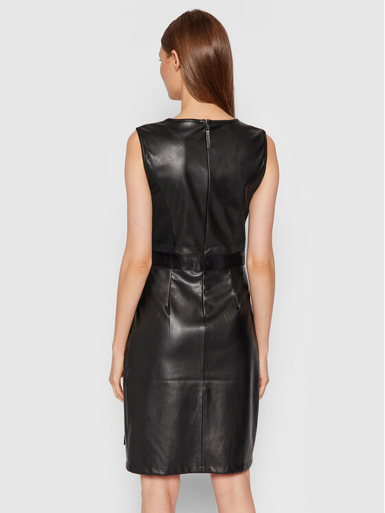 Calvin Klein Sukienka z imitacji skóry Scoop K20K203098 Czarny Regular Fit zdjęcie nr 3
