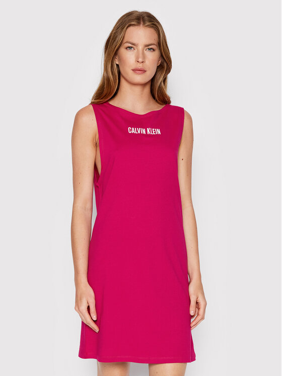 Calvin Klein Swimwear Sukienka letnia KW0KW01776 Różowy Regular Fit