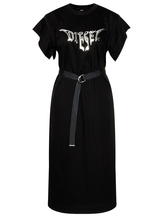 Diesel Sukienka codzienna D-Flix-C A00272 0QANW Czarny Regular Fit zdjęcie nr 5